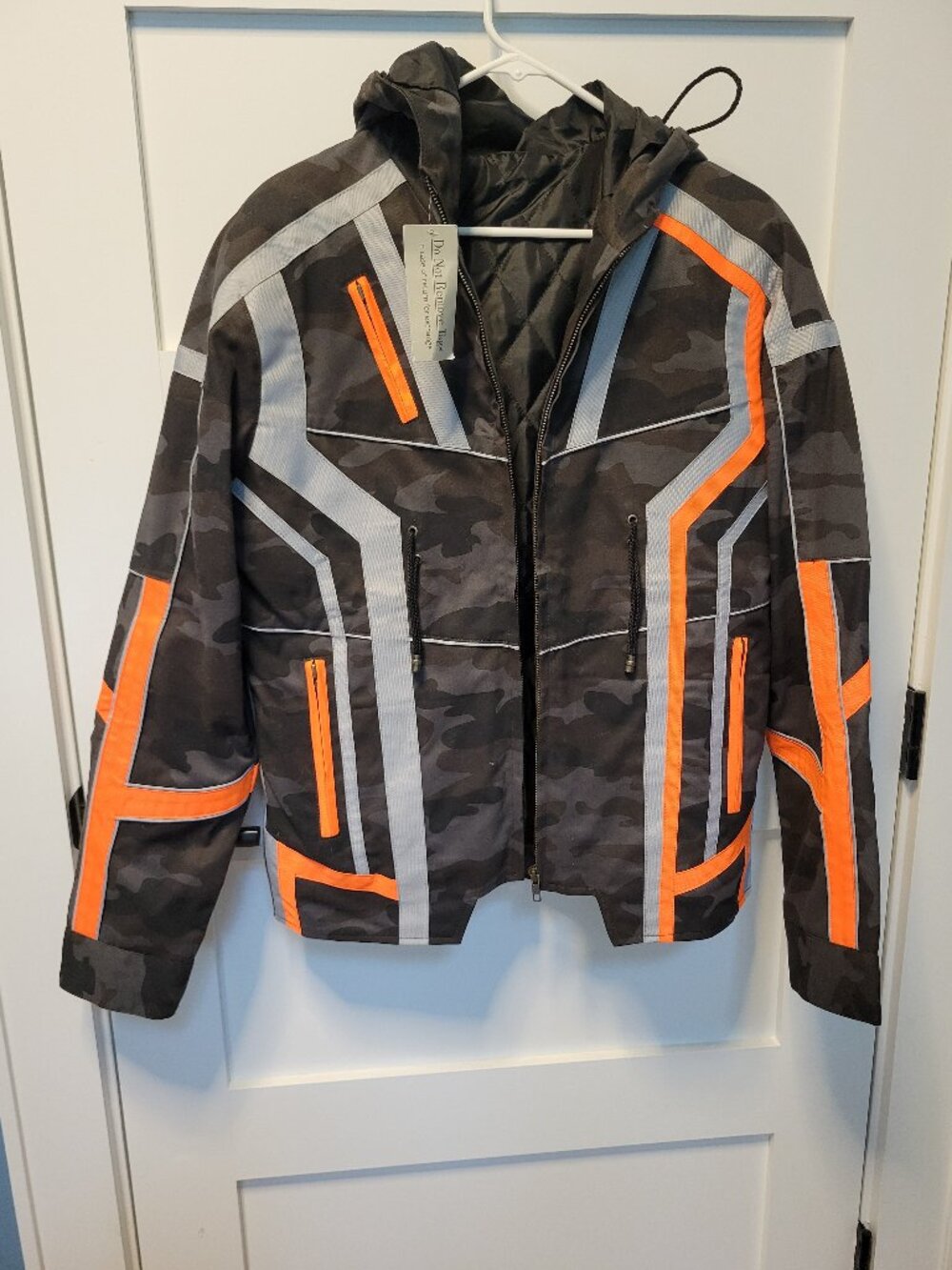 Jacket styled on the camouflage tactical hoodie worn by Tony Stark in Avengers: